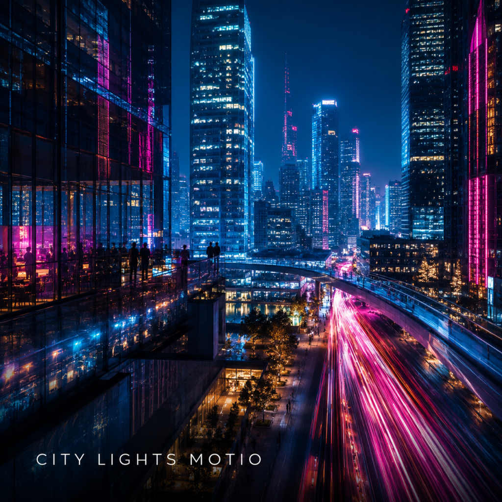 City Lights Motion — royalty-free music cover art by Sound Highway